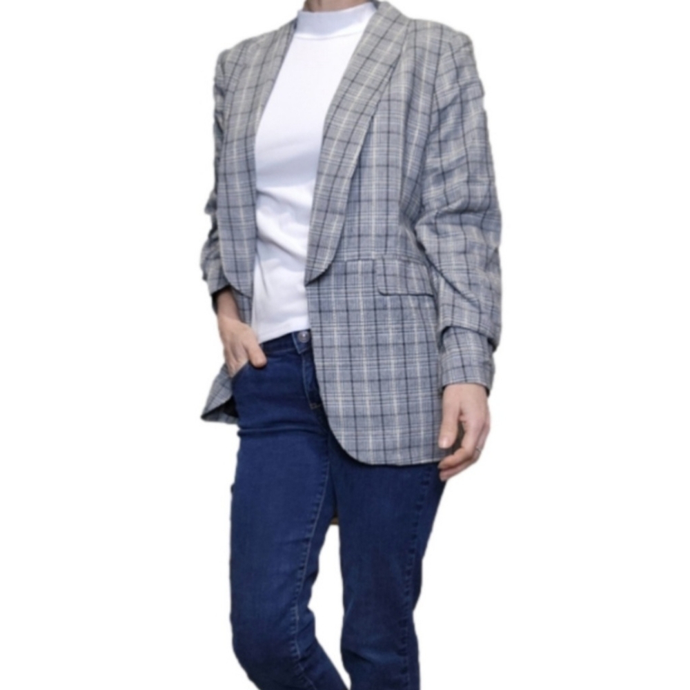 Gray Plaid Blazer